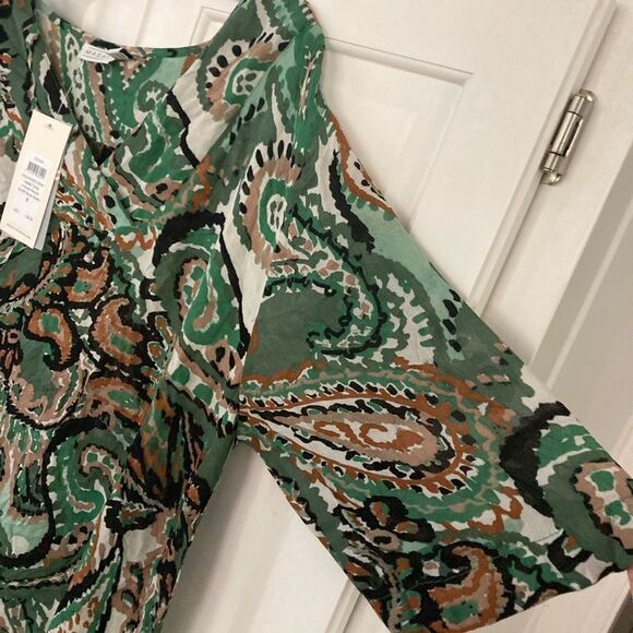 ❤️ NEW Masai Copenhagen Hadia Tunic Stone Green Viscose Lightweight Artsy Top - Picture 6 of 8